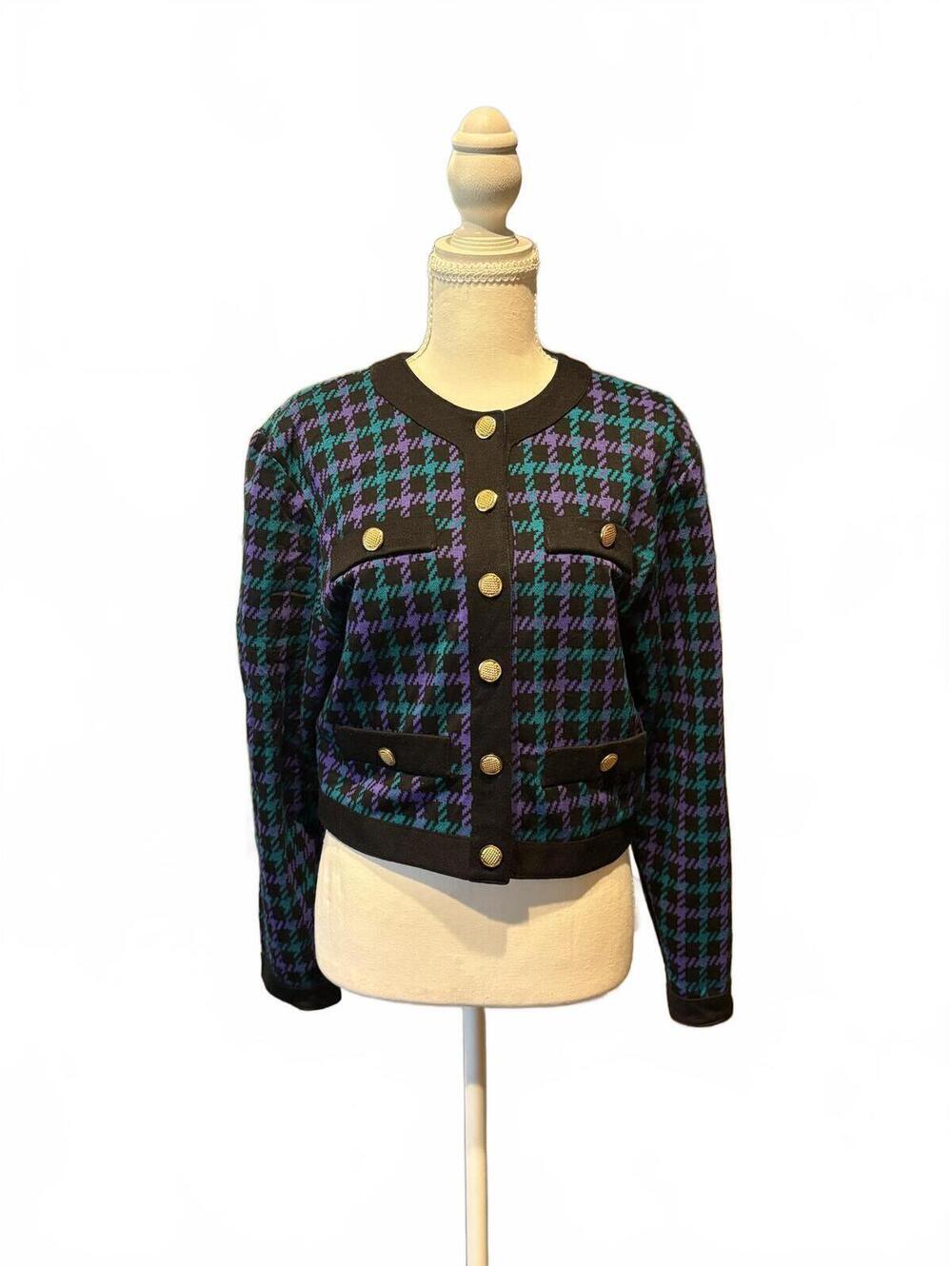 Vintage Noah's Flood houndstooth cardigan